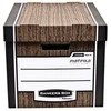 Archyvinė dėžė Fellowes Woodgrain Bankers Box, 325x285x385mm, kartoninė, su dangčiu, 2 vnt, rudos spalvos
