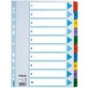 Skiriamieji lapai Esselte Mylar, A4, 1-10 skaičiai, spalvotii