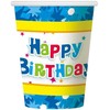 Popierinis puodelis 270 ml Happy Birthday mėlynas GODAN