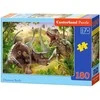 Castorland Dėlionė 180 vnt. - Dinozaurų kova