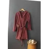 Issimo 'Milena Burgundy' Medvilnės moteriškas chalatas - L/XL
