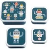 A Little Lovely Vaikiškų priešpiečių dėžučių rinkinys 'Robotai' 4vnt
