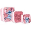 Vaikiškų priešpiečių dėžučių rinkinys Stitch Bon Appetit! 3vnt