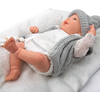 Arias Reborn kūdikėlis su pilkais rūbeliais, Daniela, 45 cm