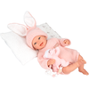 Arias Reborn lėlė kūdikėlis rožiniais rūbeliais, Lucia, 45 cm