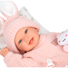 Arias Reborn lėlė kūdikėlis rožiniais rūbeliais, Lucia, 45 cm