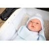 Lėlė kūdikėlis Pablo melsvais rūbeliais, 43cm