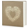 PartyDeco Albumas knyga svečių palinkėjimams Širdelė 20,5x20,5 cm, 22 psl ruda