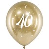 PartyDeco Auksiniai balionai su skaičiumi 40, 6vnt