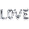 PartyDeco Balionai LOVE sidabriniai 140x35cm