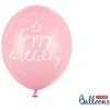 PartyDeco Balionų rinkinys Happy Birthday rausvi 6vnt