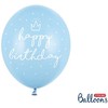 Party Deco PartyDeco Balionų rinkinys Happy Birthday melsvi 6vnt