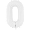 PartyDeco Baltas balionas Skaičius, 86cm, Skaičius: 0
