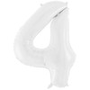 PartyDeco Baltas balionas Skaičius, 86cm, Skaičius: 4