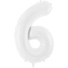 PartyDeco Baltas balionas Skaičius, 86cm, Skaičius: 6
