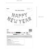 PartyDeco Foliniai balionai "HAPPY NEW YEAR" sidabriniai, 35cm