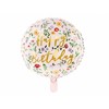 PartyDeco Folinis apvalus balionas "Happy birthday"