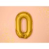 PartyDeco Folinis balionas "0" auksinis, 35 cm