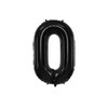 PartyDeco Folinis balionas "0" juodas, 86 cm