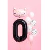PartyDeco Folinis balionas "0" juodas, 86 cm