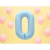 PartyDeco Folinis balionas "0" melsvas, 86 cm