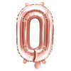 PartyDeco Folinis balionas "0" rožinio aukso, 35 cm