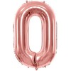 PartyDeco Folinis balionas "0" rožinio aukso, 86 cm