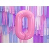 PartyDeco Folinis balionas "0" rožinis, 86 cm