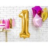 PartyDeco Folinis balionas "1" auksinis, 86 cm