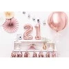 PartyDeco Folinis balionas "1" rožinio aukso, 35 cm