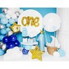 PartyDeco Folinis balionas "1 su karūna" melsvas, 90cm