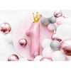 PartyDeco Folinis balionas "1 su karūna" rožinis, 90cm