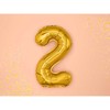 PartyDeco Folinis balionas "2" auksinis, 35 cm