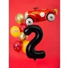 PartyDeco Folinis balionas "2" juodas, 86 cm