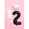 PartyDeco Folinis balionas "2" juodas, 86 cm
