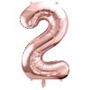 PartyDeco Folinis balionas "2" rožinio aukso, 86 cm