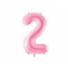 PartyDeco Folinis balionas "2" rožinis, 86 cm