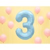 Party Deco PartyDeco Folinis balionas "3" melsvas, 86 cm