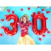 PartyDeco Folinis balionas "3" raudonas, 86 cm