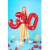 PartyDeco Folinis balionas "3" raudonas, 86 cm