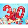 PartyDeco Folinis balionas "3" raudonas, 86 cm