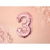 PartyDeco Folinis balionas "3" rožinio aukso, 35 cm