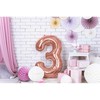 Party Deco PartyDeco Folinis balionas "3" rožinio aukso, 86 cm
