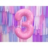 PartyDeco Folinis balionas "3" rožinis, 86 cm