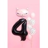 PartyDeco Folinis balionas "4" juodas, 86 cm