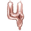 PartyDeco Folinis balionas "4" rožinio aukso, 35 cm