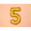 PartyDeco Folinis balionas "5" auksinis, 35 cm