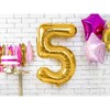 PartyDeco Folinis balionas "5" auksinis, 86 cm