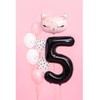 PartyDeco Folinis balionas "5" juodas, 86 cm