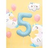 PartyDeco Folinis balionas "5" melsvas, 86 cm